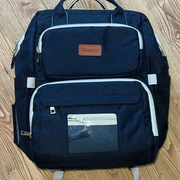 NWOT Black Diaper Backpack w/Changing or Napping Station - Picture 1 of 5